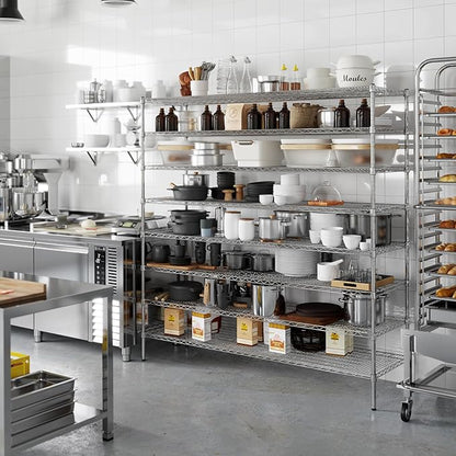 21" Deep x 72" Wide x 74" Height Wire Shelving Kit | 8-Tier | NSF Commercial Storage Rack Unit