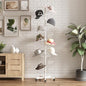 Freestanding Hats Rack Stand with 25 Customizable Circular Hooks Metal Hat Rack Hats Tree Organizer Rack Display Standing Floor Hat Stand for Home Store Commercial, White