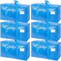 TICONN 6 Pack Extra Large Moving Bags Heavy Duty with Zippers & Carrying Handles, Durable Storage Bags Moving Boxes for Closet Organizers and Storage (6 Pack, Sky Blue)
