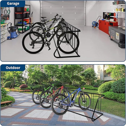 12-Bike Single-Side Floor Bike Rack, Heavy Duty Steel Freestanding Bicycle Parking Stand with Ground Fixing Kit, 122" L Commercial Grade for Garage, Apartment, School, Retail Store