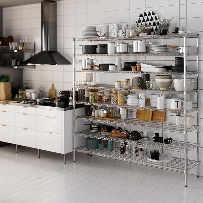 18" Deep x 72" Wide x 74" Height Wire Shelving Kit | 8-Tier | NSF Commercial Storage Rack Unit