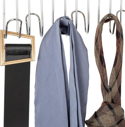 Amazon Basics Wooden Belt Hanger Closet Organizer, Multifunctional, Smooth Finish, Natural, 2-Pack