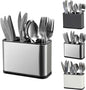 Kitchen Utensil Holder,Utensil Holder for Countertop,Silverware Organizer Stainless Steel Utensil Caddy,Flatware Spoon Knife Fork Cutlery Holder 4 Compartment Caddy