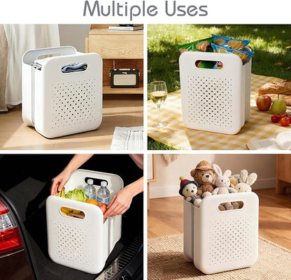 Goderewild Large Collapsible Laundry Basket, Space-Saving Wall-Mounted Hamper Organizer for Home, Dorms, RVs, Measures 13" x 9.5" x 17.5" In