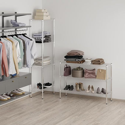 14" Deep x 48" Wide x 34" Height Wire Shelving Kit | 3-Tier | NSF Commercial Storage Rack Unit