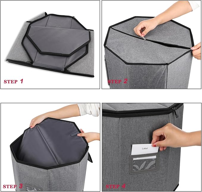 Hat Storage Box, Hat Boxes for Women/Men Storage,Foldable Travel Hat Box with Lids,Large Hat Boxes,Stuffed Animal Toy Storage,Hat Storage Organizer for Hanging on Suitcase