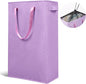Odonata Slim Laundry Hamper Handles Collapsible Laundry Basket Thin Dirty Clothes Basket Narrow Laundry Bag Foldable Dirty Hamper 45L (Light Purple)