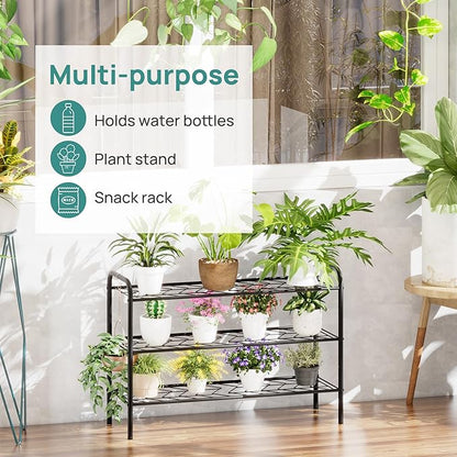 viewcare Shoe Rack for Closet, 3-Tier Long Shoe Rack for Entryway & Garage, Sturdy Metal Construction, Shoe Organizer Holds 8-12 Pairs