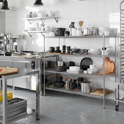 24" Deep x 60" Wide x 54" Height Wire Shelving Kit | 4-Tier | NSF Commercial Storage Rack Unit