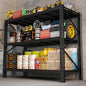 Heavy Duty Metal Garage Shelving Unit, 3-Tier Adjustable Storage Shelves, 3000LBS for Garage & Basement, Kitchen and Pantry Industrial Steel Rack, Ideal for Tool Organization & Storage, Black, 67"W