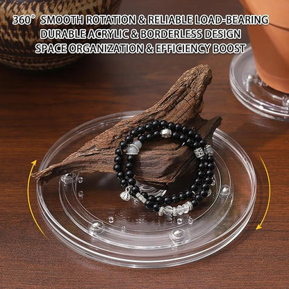 6" Clear Acrylic Lazy Susan Turntable 1 Pack - Small Ball Bearing Rotating Tray Cake Turntable for Decorating Lazy Susan Round Spinning Base for Crafts Cabinet Spice Rack