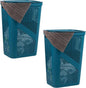 Mind Reader 60L Slim Laundry Hamper, Clothes Basket, Lid, Ventilated, Plastic, Set of 2, Blue