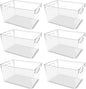 Utopia Kitchen Clear Pantry Organizers and Storage Bins 6 Pack, Large Clear Storage Bins for Pantry, Durable Freezer Organizer Bins With Handles for Organizing Fridge, Kitchen Organization