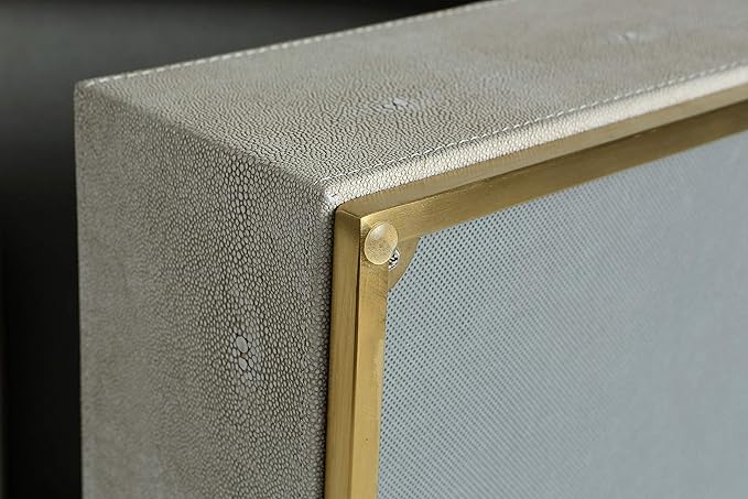 Ivory Shagreen Large Decorative Box PU Leather Rectangular Storage Box for Shel Closet Storage Dresser Jewelry Box Men's &Women's Accessories Organizer (ivory, 14x8.3 inch)