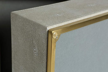 Ivory Shagreen Large Decorative Box PU Leather Rectangular Storage Box for Shel Closet Storage Dresser Jewelry Box Men's &Women's Accessories Organizer (ivory, 14x8.3 inch)