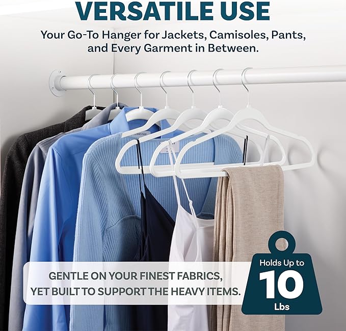 DEILSY™ White Hangers 50 Pack - Thin Slim Space Saving, Plastic Hangers, Non Velvet Plastic Hanger for Closet Organization Hanger for Clothes Adult