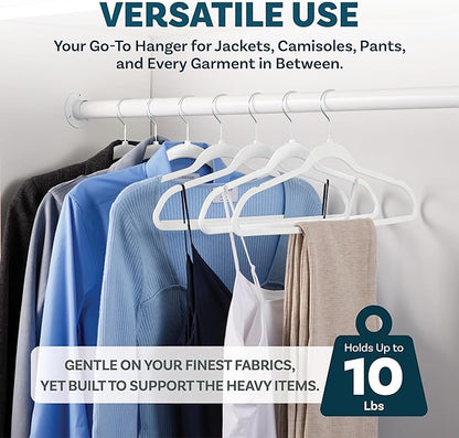 DEILSY™ White Hangers 50 Pack - Thin Slim Space Saving, Plastic Hangers, Non Velvet Plastic Hanger for Closet Organization Hanger for Clothes Adult