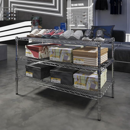 21" Deep x 42" Wide x 27" Height Wire Shelving Kit | 3-Tier | NSF Commercial Storage Rack Unit