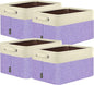 BALEINE 4 Pack Fabric Closet Storage Bins for Shelves, Linen Closet Organizers and Storage, Decorative Baskets for Organizing, Shelf, Clothes, Home, Office (Lavender, 14''x10''x8.5'')