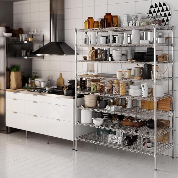 24" Deep x 54" Wide x 74" Height Wire Shelving Kit | 8-Tier | NSF Commercial Storage Rack Unit
