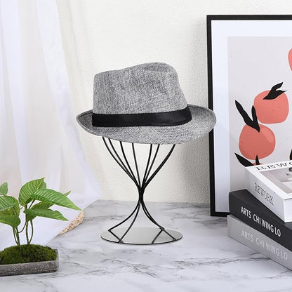 uxcell Metal Hat Display Stand 2 Pack Tabletop Hat and Wig Rack Women Closet Holder for Baseball Cap, Fedora Hat, Cowboy Hat - Matte Black Finish