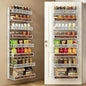 8 Tier Pantry Door Organizer Spice Rack, 2-IN-1 Wall Mount or Hanging Over Door Seasoning Organizer with Adjustable Baskets, Heavy Duty Behind Door Storage Shelves for Pantry, Cabinet and Kitchen