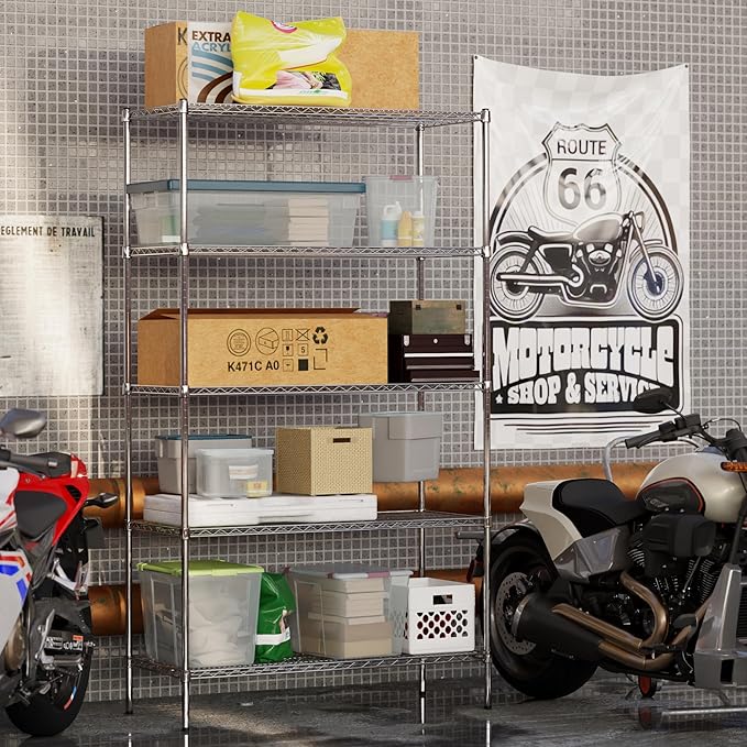 21" Deep x 48" Wide x 86" Height Wire Shelving Kit | 5-Tier | NSF Commercial Storage Rack Unit