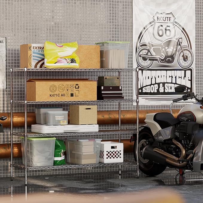 21" Deep x 60" Wide x 54" Height Wire Shelving Kit | 4-Tier | NSF Commercial Storage Rack Unit