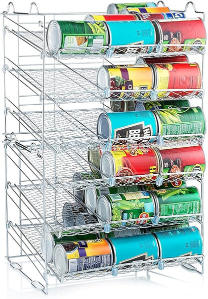 Sagler Stackable Pantry Can Organizer - 3-Tier Soda Can Organizer - Multifunctional Chrome-Finish Can Rack Organizer for Up to 36 Cans - For Pantry, Kitchen Cabinet, Countertop, Under Sink - 17x13x13