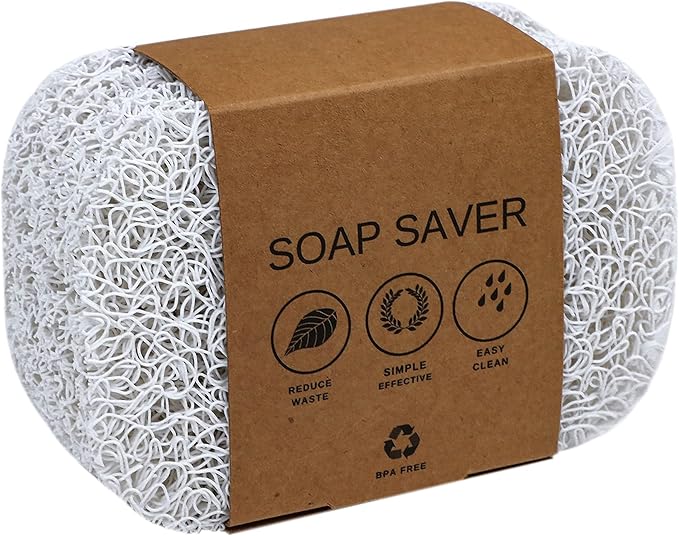 Snowkingdom 8 Pack White Soap Saver Holder for Bar Soap Draining Lift Pad 2.9" x 4.5" PVC Non-BPA Non-Slip Durable Porous