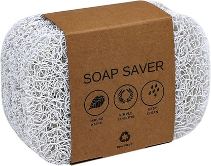 Snowkingdom 8 Pack White Soap Saver Holder for Bar Soap Draining Lift Pad 2.9" x 4.5" PVC Non-BPA Non-Slip Durable Porous
