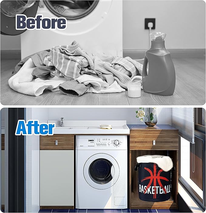 Basketball Laundry Basket Ball Foldable Oxford Cloth Funny Tote Bag Laundry Hamper Clothes Storage Bucket Organizer For Bathroom/Laundry Storage/Bedroom 17.7x13.7 Inch