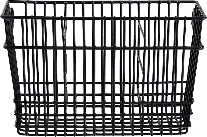 Kitchen Details Cutlery Basket | Hanging | Attach to Standard Dish Drying Rack | Utensil Caddy | Vinyl Coated | 3 Compartment | Black