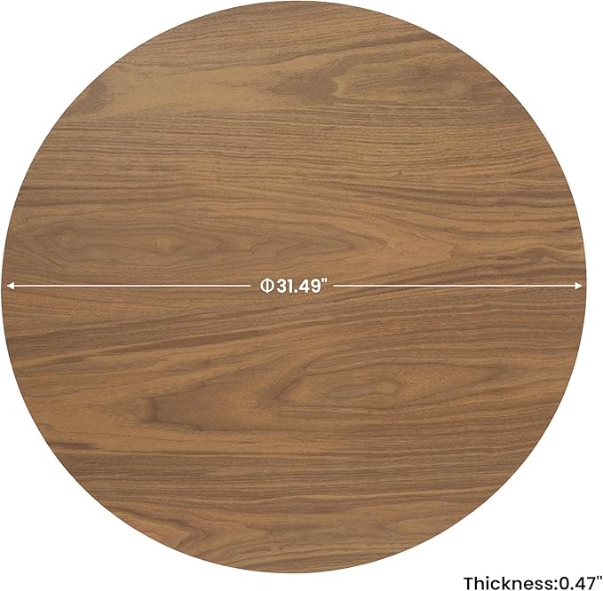 31.5" Sintered Stone Lazy Susan for Table Top- Extra Large Round Lazy Susan Organizer - Kitchen Revolution for Countertop(Walnut-Colored Wood Grain)