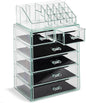 Sorbus Acrylic Makeup Organizer Set, 6-Drawer Vanity & Countertop Cosmetic Storage with Small & Wide Compartments, Teal Thrill Makeup Storage for Brushes, Jewelry – Holiday Gift for Women & Teens