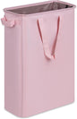 efluky Slim Laundry Basket, Narrow Laundry Hamper with Handles, Collapsible Dirty Clothes Hamper, Tall Laundry Bin for Laundry Room, Dorm and Bedroom, 12.7 Gallons(48L) Pink