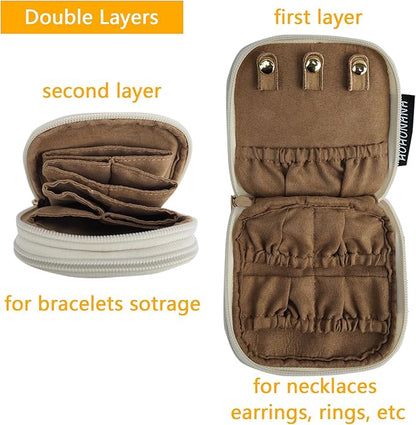 Travel Jewelry Case Small Jewelry Organizer Purse Jewelry Bag Women Christmas Gifts Jewelry Purse for Bracelet Rings Earring Necklace