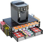 Simple Trending Coffee Pod Holder for K Cups, with 2 Tier Slidng Storage Drawer and Coffee Accessories Holder, 63 Large or 80 Small Capsule Organizer, Black