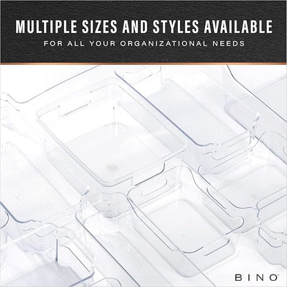 BINO | Plastic Organizer Bins, Small - 4 Pack | The SOHO Collection | Multi-Use Plastic Bin | Pantry & Freezer Organizer Bin | Storage Containers | Bins for Home & Kitchen Org