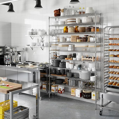 14" Deep x 60" Wide x 96" Height Wire Shelving Kit | 10-Tier | NSF Commercial Storage Rack Unit