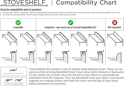 StoveShelf 30" Length Stainless Steel Finish Magnetic Shelf for Kitchen Stove - Kitchen Storage Solution with Zero Installation - Over Stove Spice Rack Organizer