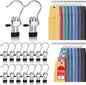 100 Pack Boot Hangers Clips for Closet, Laundry Hooks Hanging Clips Pants Hangers with Clips Legging Organizer Clothes Pins Hanger Clips for Closet Organizer Towel Socks Hats Jeans Home Travel Silver