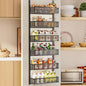 6-Tier Over The Door Pantry Organizer with Mesh Baskets, Adjustable & Stable Hanging Spice Rack for Kitchen, Bathroom, Bedroom, and Baby Essentials Storage (16" W 6-Tiers, Black)