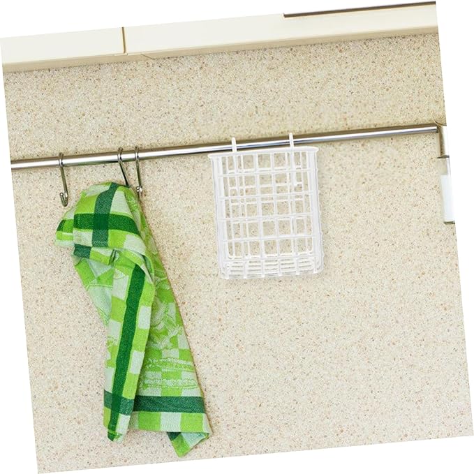SOLUSTRE Iron Hanging Basket Storage Rack for Kitchen and Bathroom Versatile Wire Organizer for Cabinet Doors Space Saving Design Capacity for Utensils and Toiletries