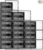 DUMOS Shoe Storage Boxes, 12-Pack Stackable Clear Shoe Containers with Lids, Display Sneaker Case Organizer for Closet, Under Bed, Entryway,Black, Fit Size 9