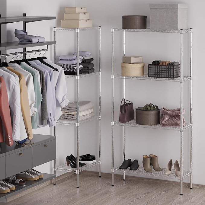 14" Deep x 36" Wide x 74" Height Wire Shelving Kit | 4-Tier | NSF Commercial Storage Rack Unit