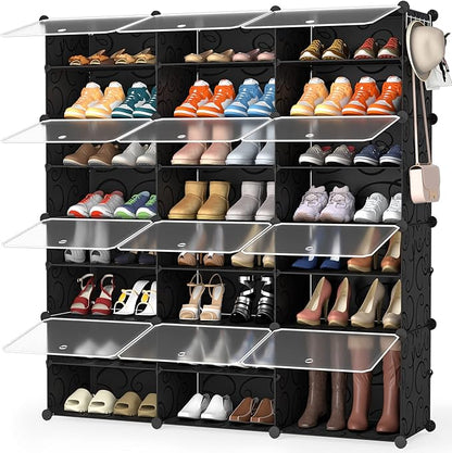 HOMIDEC Shoe Rack Organizer, 8 Tier Shoe Storage Cabinet 48 Pair Plastic Shoe Organizer Shelves for Closet Hallway Bedroom Entryway