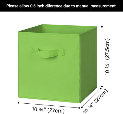 GRANNY SAYS 11 Inch Cube Storage Bins, Colorful Cube Storage Organizer, Fabric Storage Bins, Storage Cubes for Shelves, Closet, Toy Storage Bins for Kids Room, Play Room, Rainbow, 6-Pack