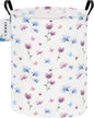 Round Waterproof Laundry Basket,Laundry Hampers with Handle,Gift Basket,Suitable for Children's Room and Toy Storage (Watermark flower)