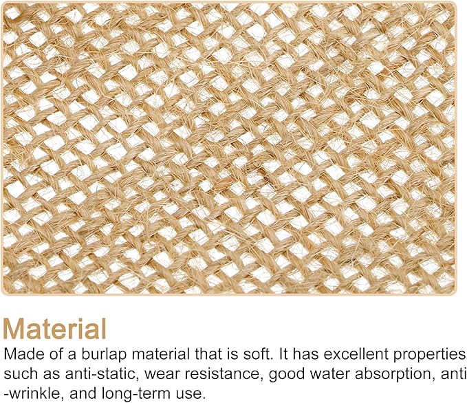 uxcell 12Pcs Burlap Lace Utensil Holders, 4" x 8" Cutlery Pouch Silverware Holder Natural Jute Pouch Bag Burlap Napkin Bag for Wedding Dinner Decoration